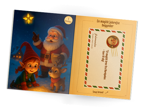 en illustration som viser andet trin i at købe et julebrev til en man holder af