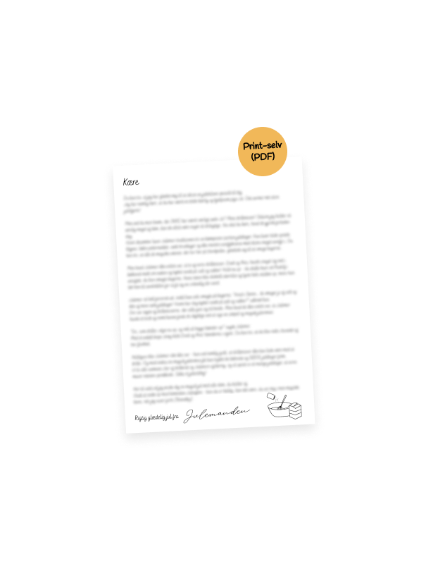 en illustration som viser tredje trin i at købe et julebrev til en man holder af